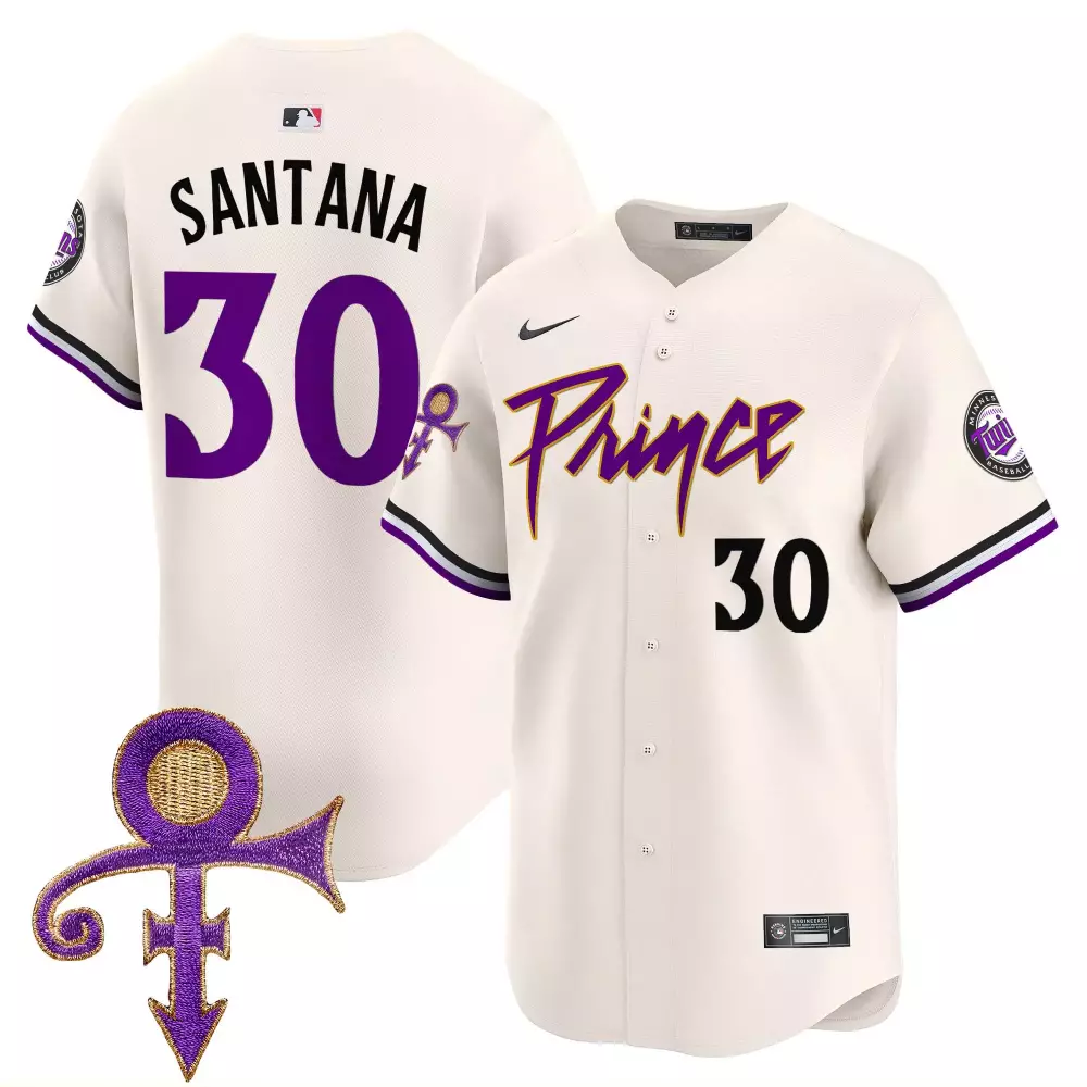 santana 30 prince 2023 men s all stitched vapor jersey white purple special edition