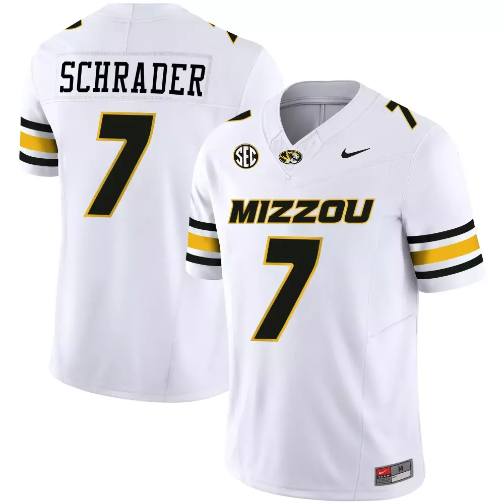 schrader 7 mizzou 2023 men s nike all stitched vapor jersey black