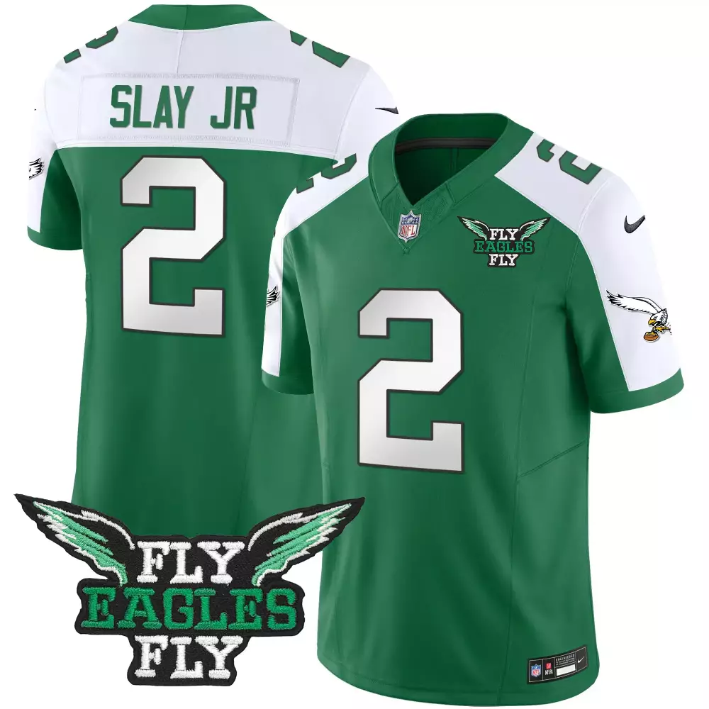 Slay Jr. Philadelphia Eagles 2023 Stitched Vapor Jersey | Green | Fly Eagles Fly Edition | For Men, Women & Youth