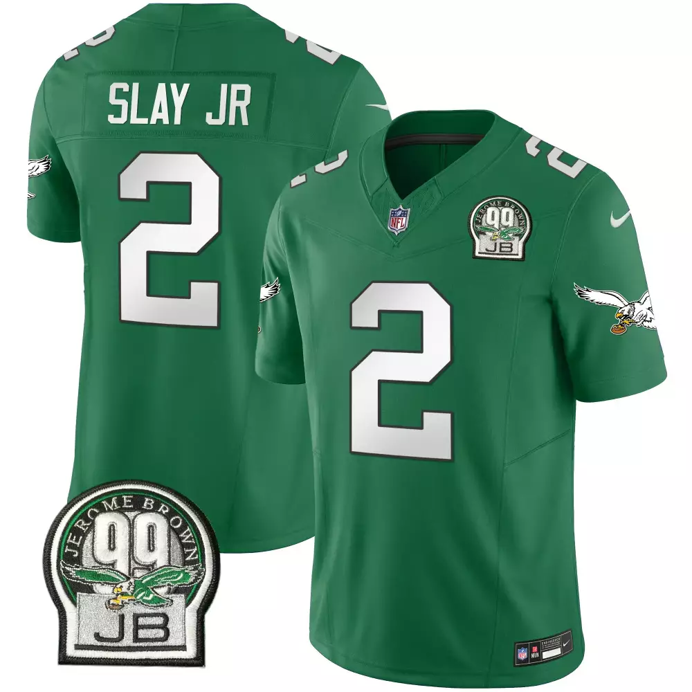 Slay Jr. Philadelphia Eagles 2023 Stitched Vapor Jersey | Green | USA Flag Edition | For Men, Women & Youth