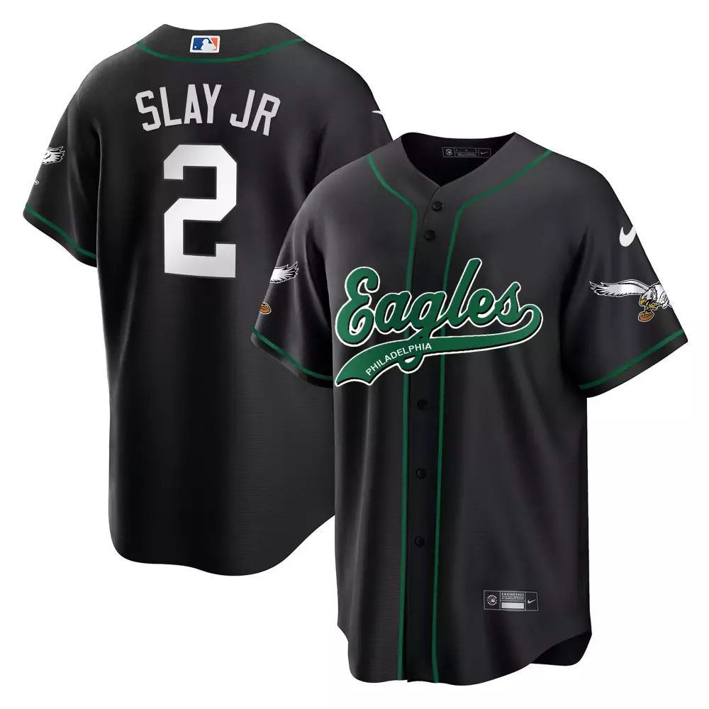 Slay Jr. 2 Philadelphia Eagles Black Stitched Jersey 2023 | Limited Edition NFL Fan Gear | For Men, Women & Youth