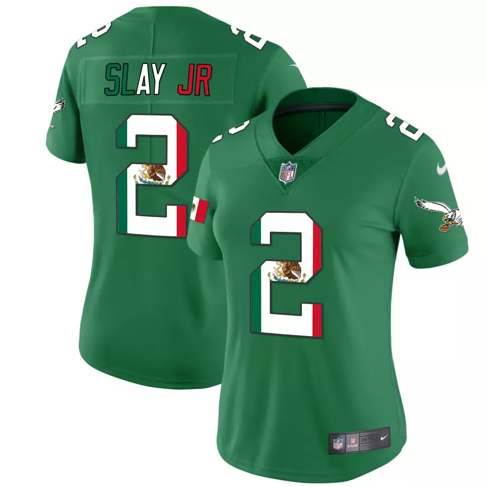 Slay Jr. Philadelphia Eagles 2023 Women's Green Vapor Jersey | All Stitched Style | Fan Gear for Game Day | For Men, Women & Youth