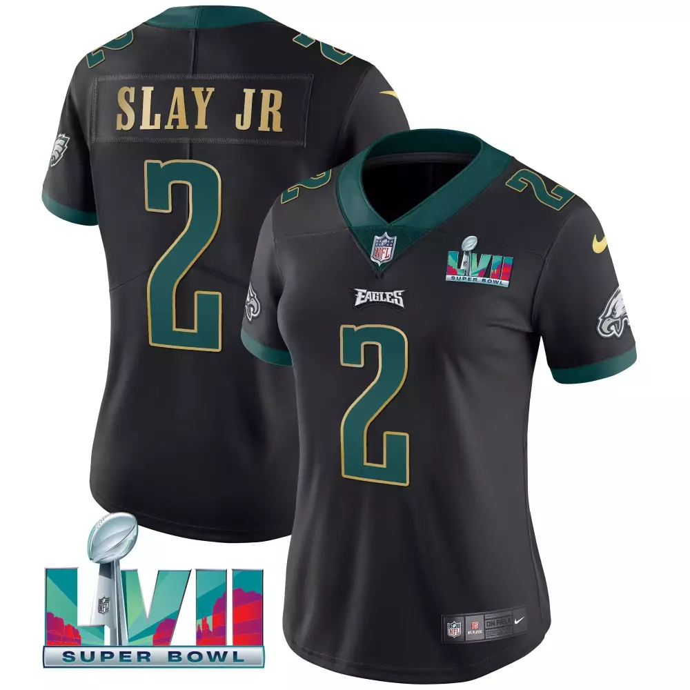 Slay Jr. Philadelphia Eagles 2023 Women's Super Bowl Edition Vapor Jersey | All Stitched Style | Limited Edition Fan Gear | For Men, Women & Youth