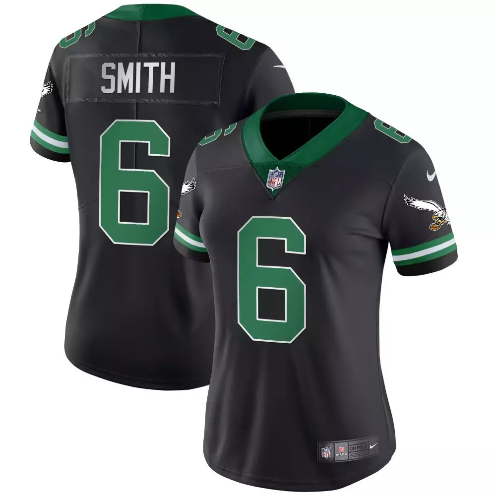 Smith 6 Philadelphia Eagles 2022 Women's Black Vapor Jersey | All Stitched Fan Gear | For Women, Men & Youth
