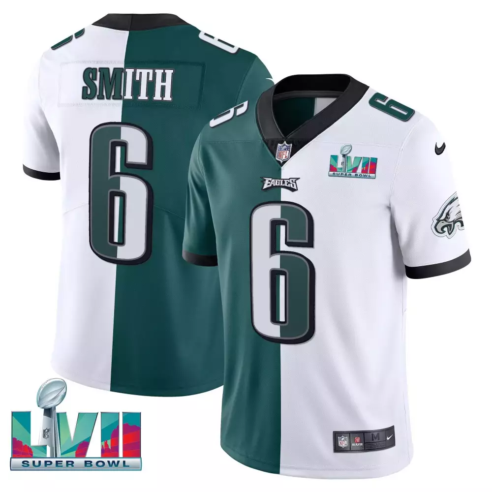 Smith 6 Philadelphia Eagles 2023 Super Bowl Jersey | All Stitched Vapor Fan Gear | For Men, Women & Youth