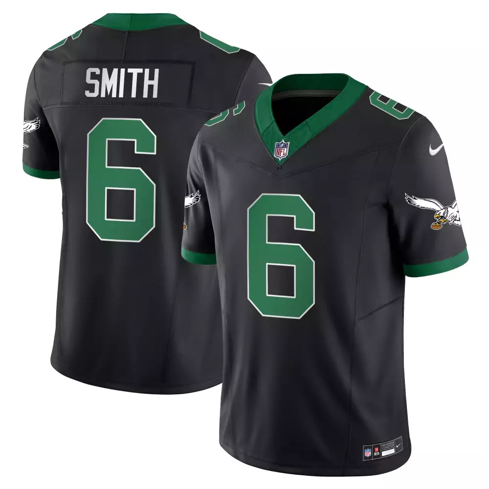 Smith 6 Philadelphia Eagles 2023 Stitched Vapor Jersey | Black Edition | Fan Gear for Men, Women & Youth