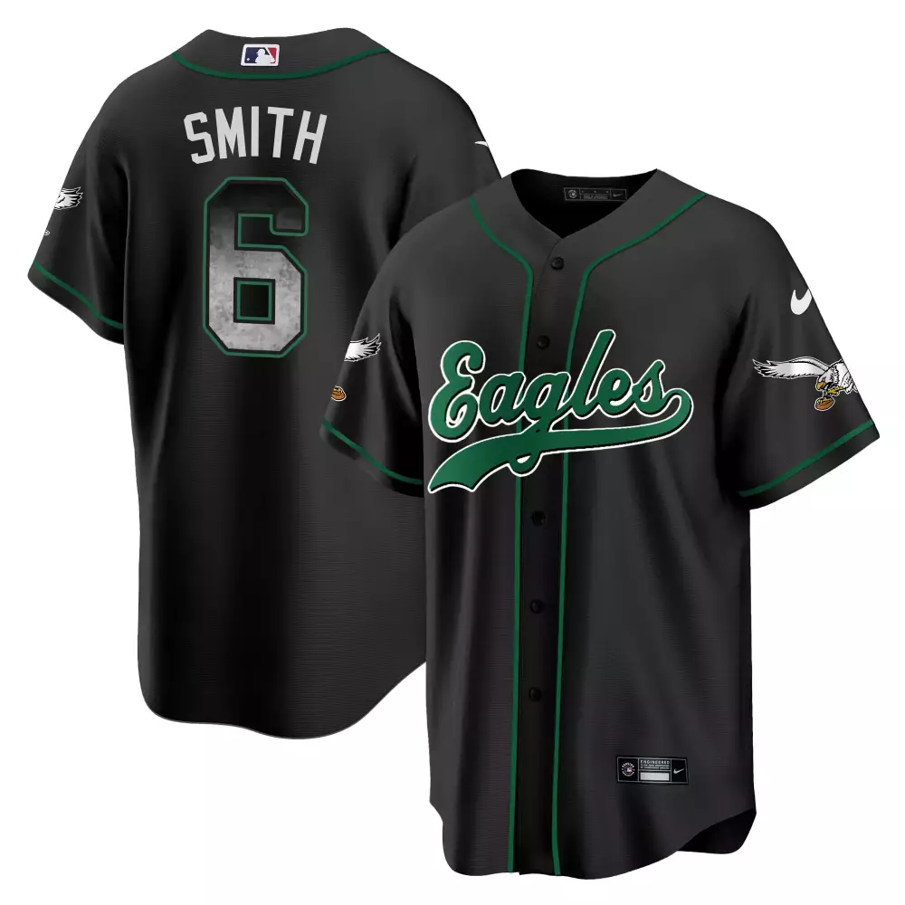 Smith 6 Philadelphia Eagles 2023 Stitched Vapor Jersey | Black Edition | Fan Gear for Men, Women & Youth