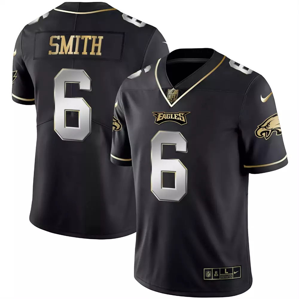 Smith 6 Philadelphia Eagles 2023 Vapor Jersey | Black Green with Autism Patch | Stitched Fan Gear for Men, Women & Youth