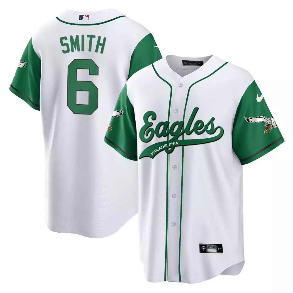 Smith 6 Philadelphia Eagles 2023 Stitched Vapor Jersey | Classic White Green | Replica Fan Gear | For Men, Women & Youth