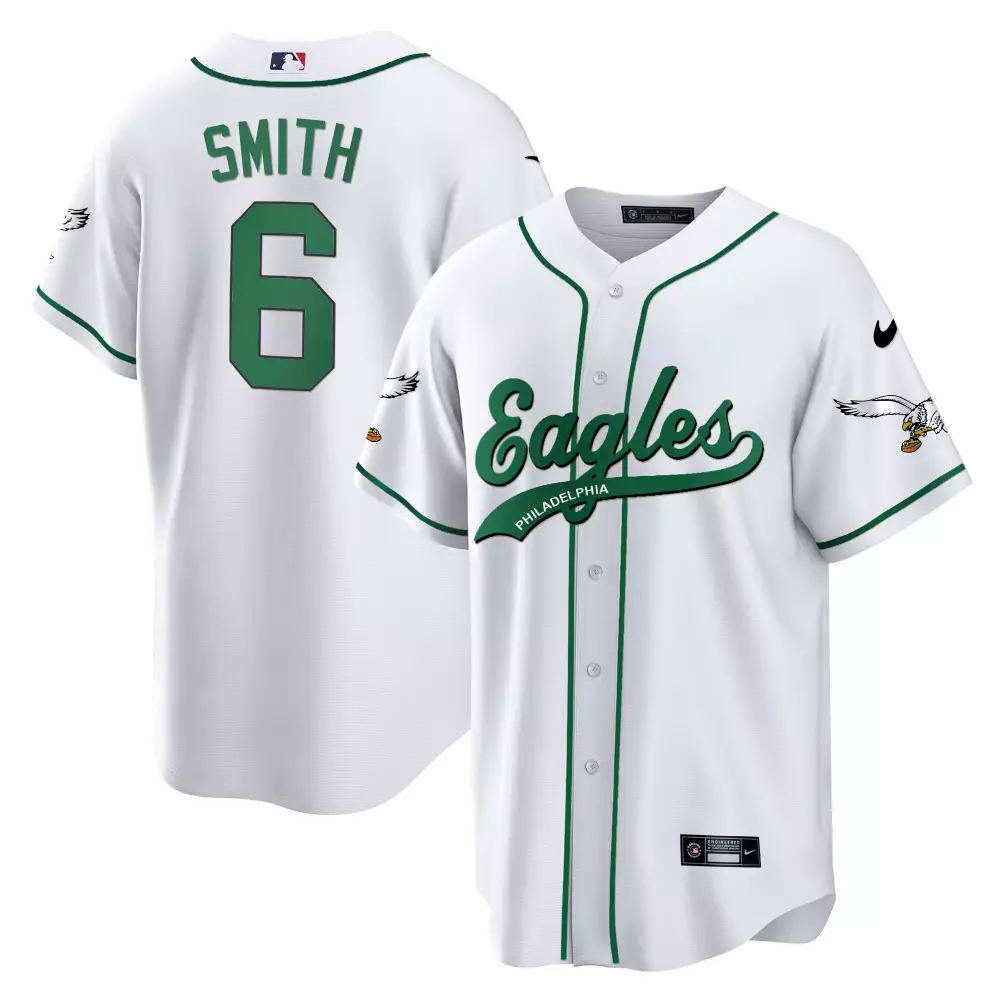 Smith 6 Philadelphia Eagles 2023 Stitched Vapor Jersey | Classic White Green | Replica Fan Gear | For Men, Women & Youth