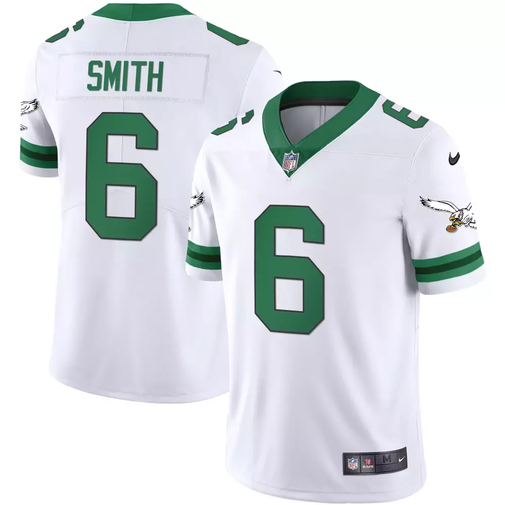 Smith 6 Philadelphia Eagles 2023 Stitched Vapor Jersey | Classic White Green | Replica Fan Gear | For Men, Women & Youth