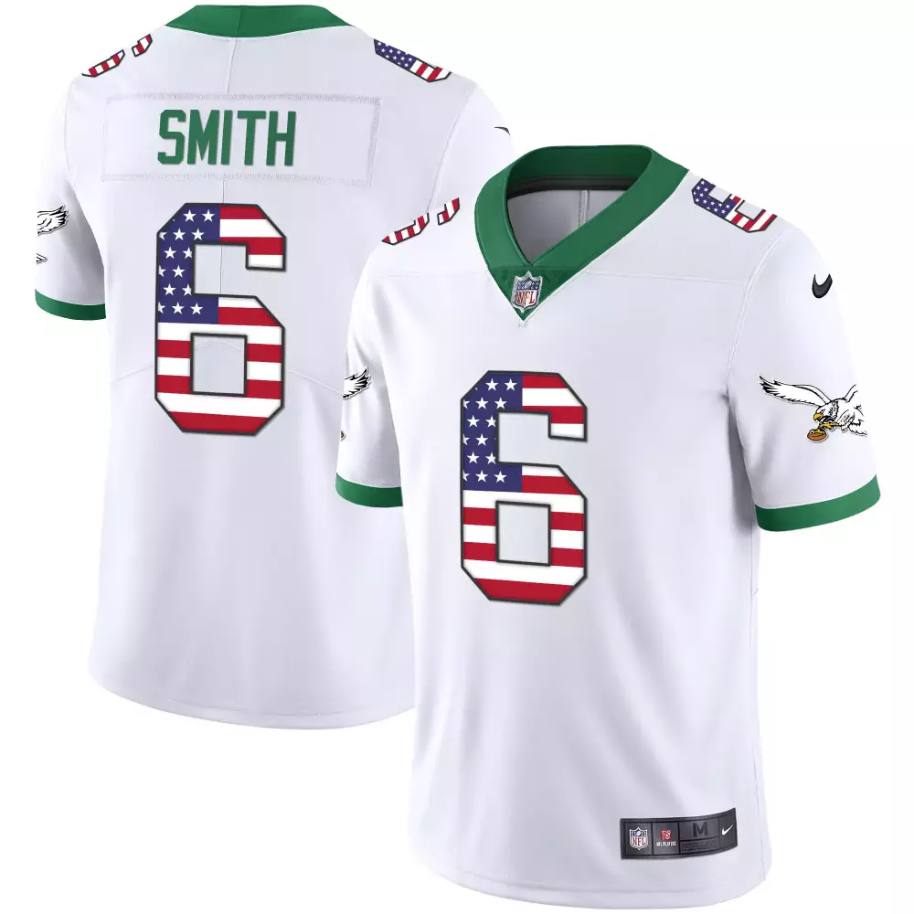 Smith 6 Philadelphia Eagles 2023 Stitched Vapor Jersey | White Green Fly Eagles Fly | Replica Fan Gear | For Men, Women & Youth