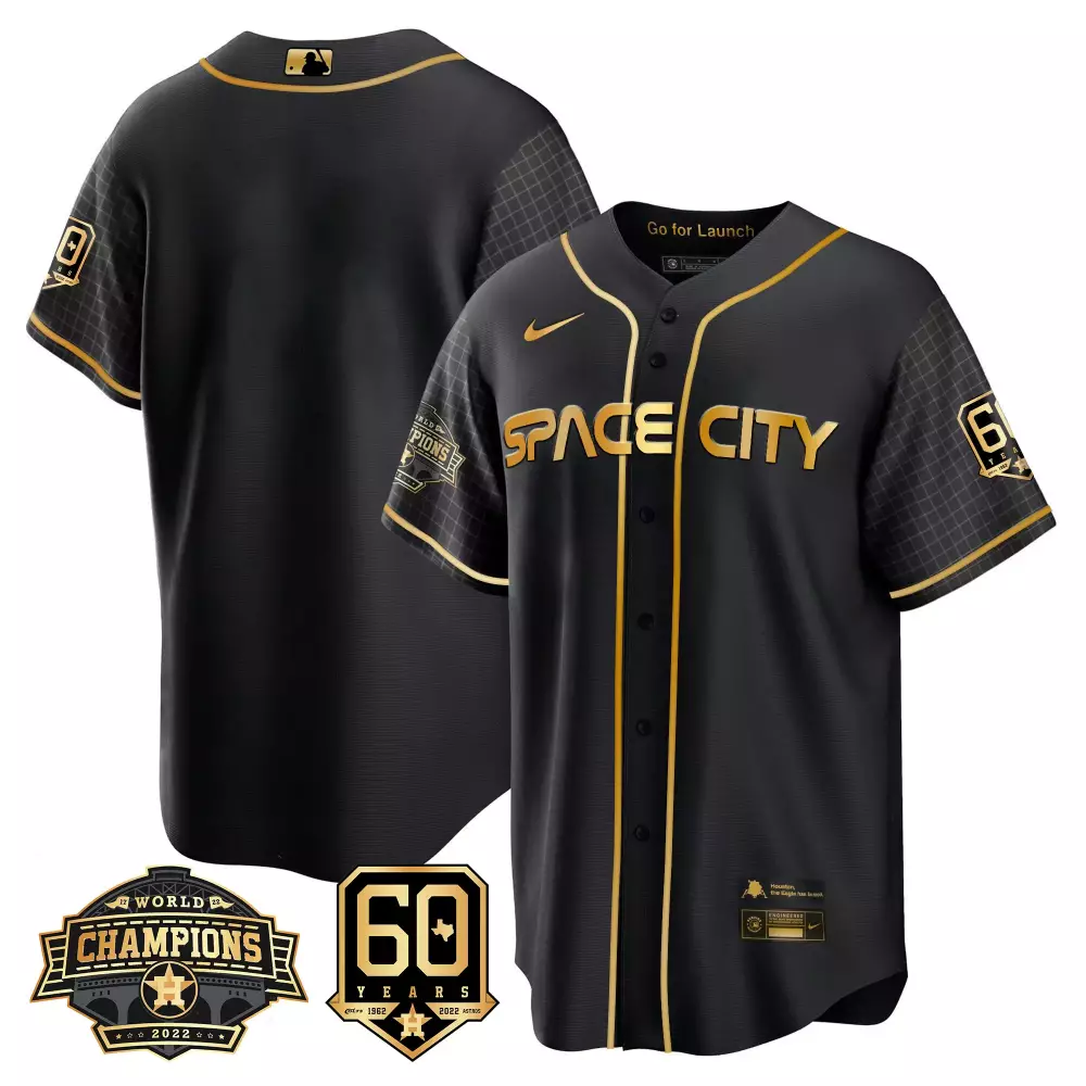 space city 2022 all stitched vapor jersey black gold 60 years champions edition