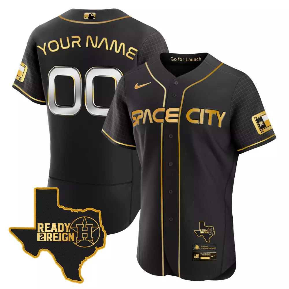 space city 2022 all stitched vapor jersey black gold 60 years champions edition