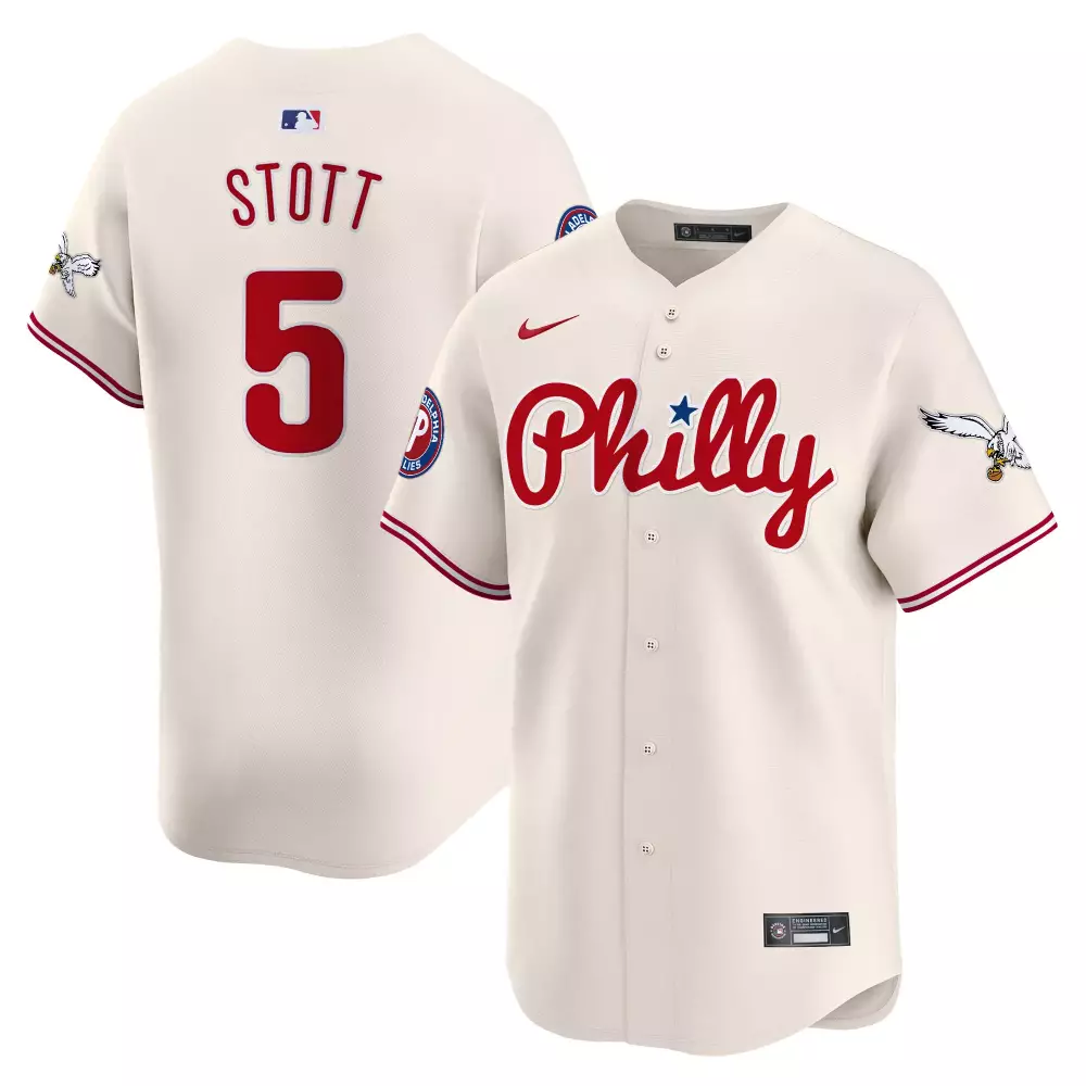 Stott 5 Philadelphia Phillies 2023 All Stitched Vapor Jersey | Classic Style | Replica Fan Gear | For Men, Women & Youth