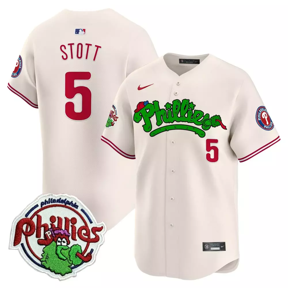 Stott 5 Philadelphia Phillies 2023 All Stitched Vapor Jersey | Classic Style | Replica Fan Gear | For Men, Women & Youth