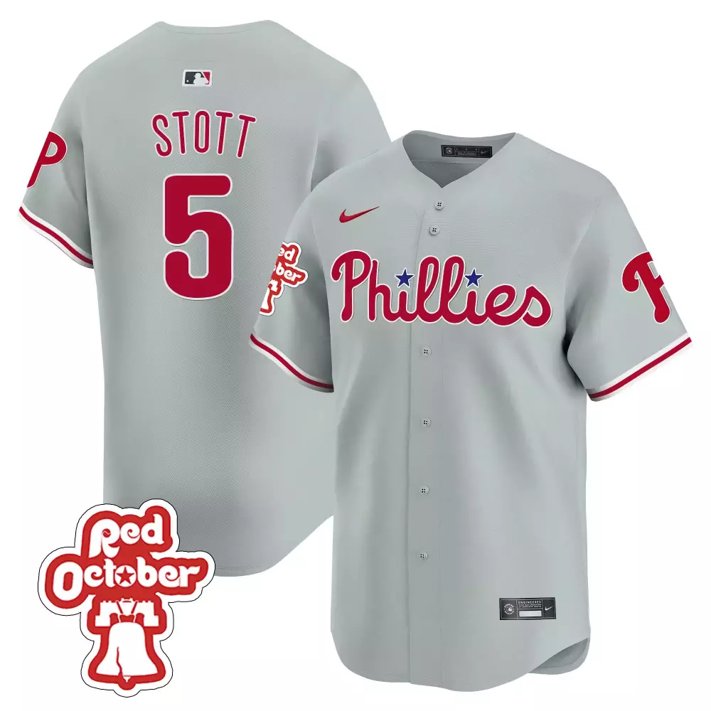 Stott 5 Philadelphia Phillies 2023 Vapor Jersey | Cream Colorway | Stitched Replica Fan Gear | For Men, Women & Youth