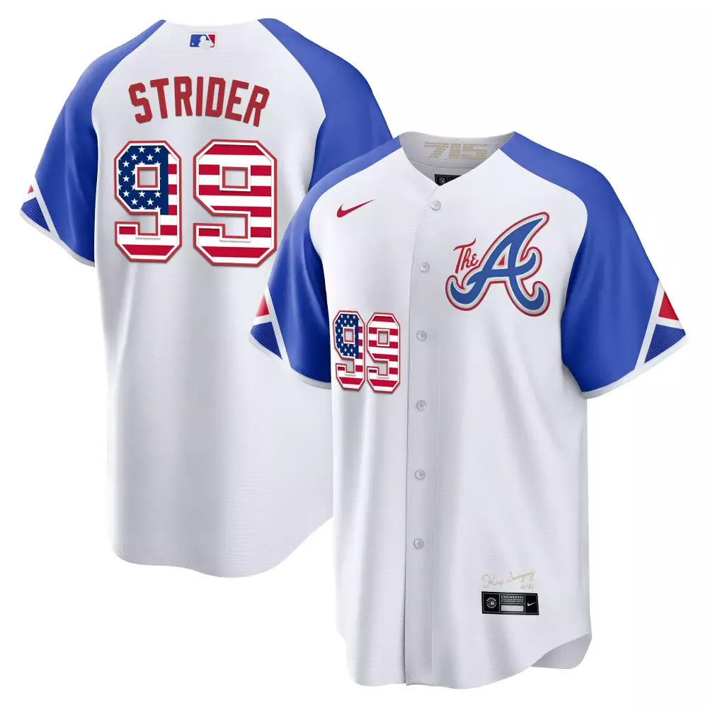 Strider 99 Atlanta Braves 2023 Stitched Vapor Jersey | Jackie Robinson Patch | Limited Edition Fan Gear | For Men, Women & Youth
