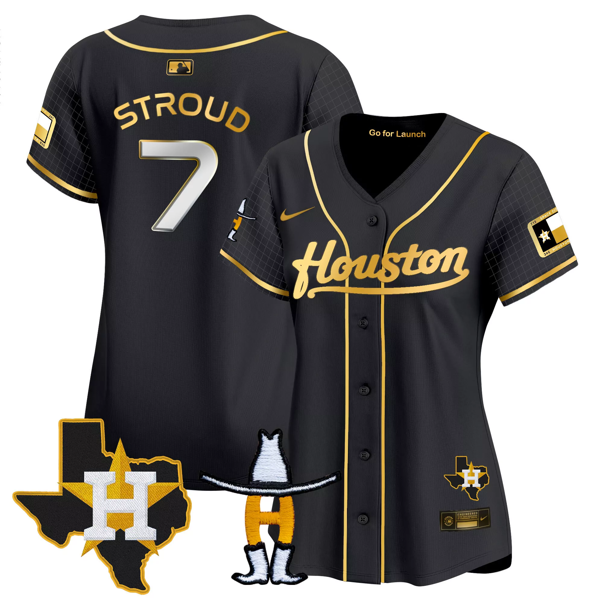 stroud 7 houston 2023 men s all stitched vapor jersey black gold go for launch edition