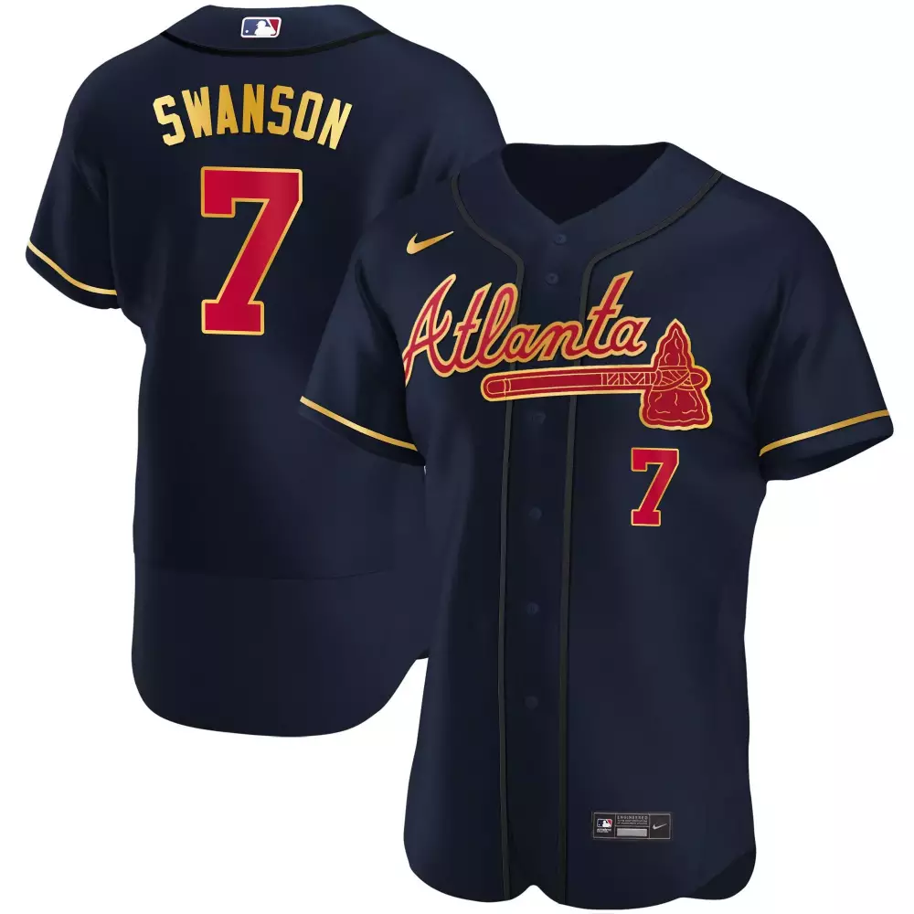 Swanson 7 Atlanta Braves 2023 Navy Stitched Vapor Jersey | Limited Edition Fan Gear | For Men, Women & Youth