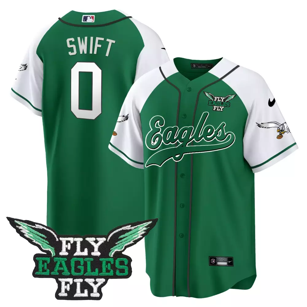 Swift 0 Philadelphia Eagles 2023 Green Stitched Vapor Jersey | Fly Eagles Fly Patch Edition 2 | Men's Fan Gear | For Men, Women & Youth