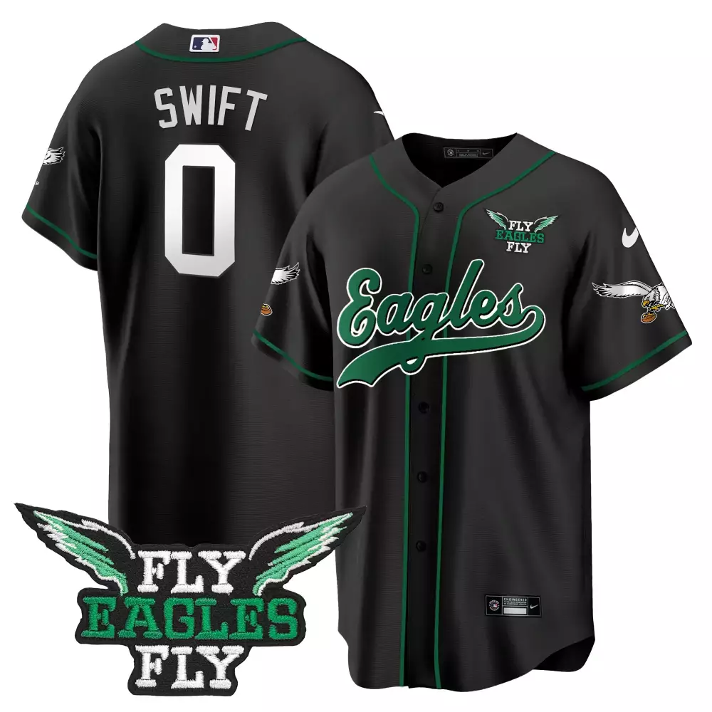 Swift 0 Philadelphia Eagles 2023 Stitched Vapor Jersey | Black JB Edition | Limited Edition Fan Gear for Men, Women & Youth