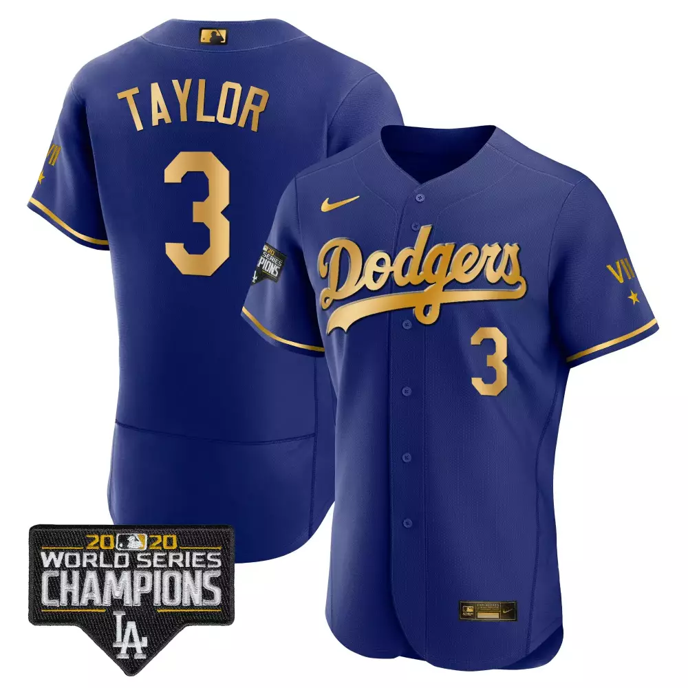 taylor 3 dodgers 2020 men s all stitched vapor jersey world series champions blue 1