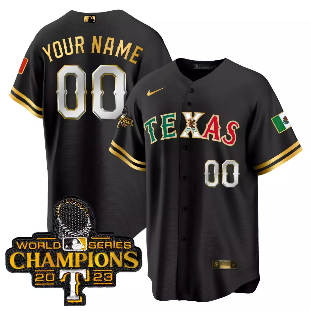 Texas Rangers 2023 Stitched Vapor Jersey | World Series Champions Black Edition | For Men, Women & Youth