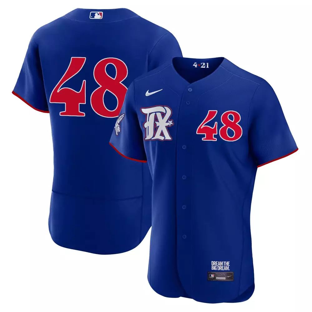 Texas Rangers 48 2021 Men's All Stitched Vapor Jersey Blue Dream The Big Dream Edition | For Men