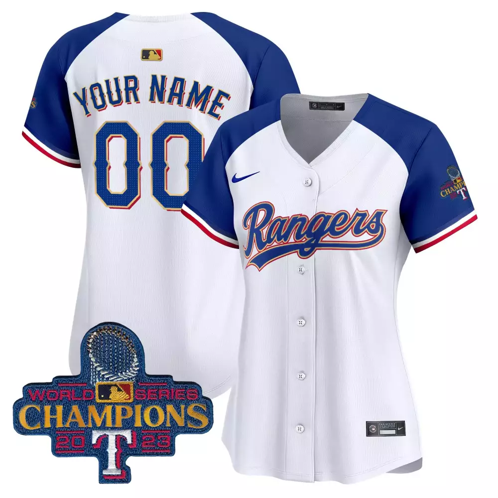 Texas Rangers Women's 2023 All Stitched Vapor Jersey Custom 00 | Stylish Fan Gear for Women & Youth | Celebrate the Champions