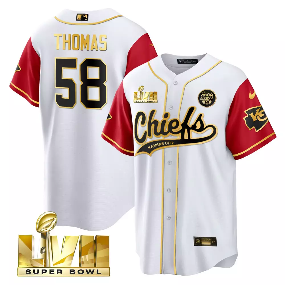 Thomas 58 Kansas City Chiefs 2023 Super Bowl Jersey | Stitched Vapor | Limited Edition Fan Gear | For Men, Women & Youth