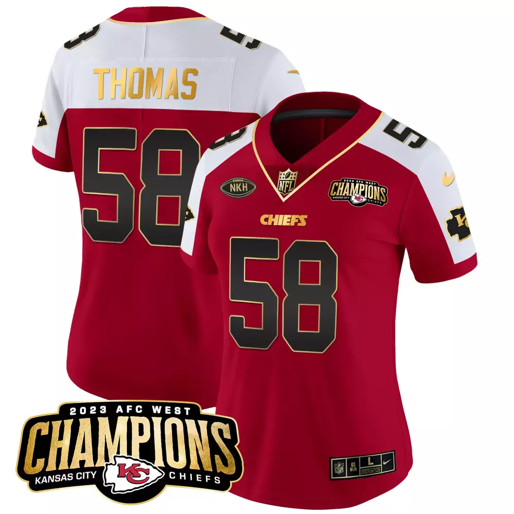 Thomas 58 Kansas City Chiefs 2023 Women's Stitched Vapor Jersey | Champions Red Edition | Fan Gear for Women & Youth