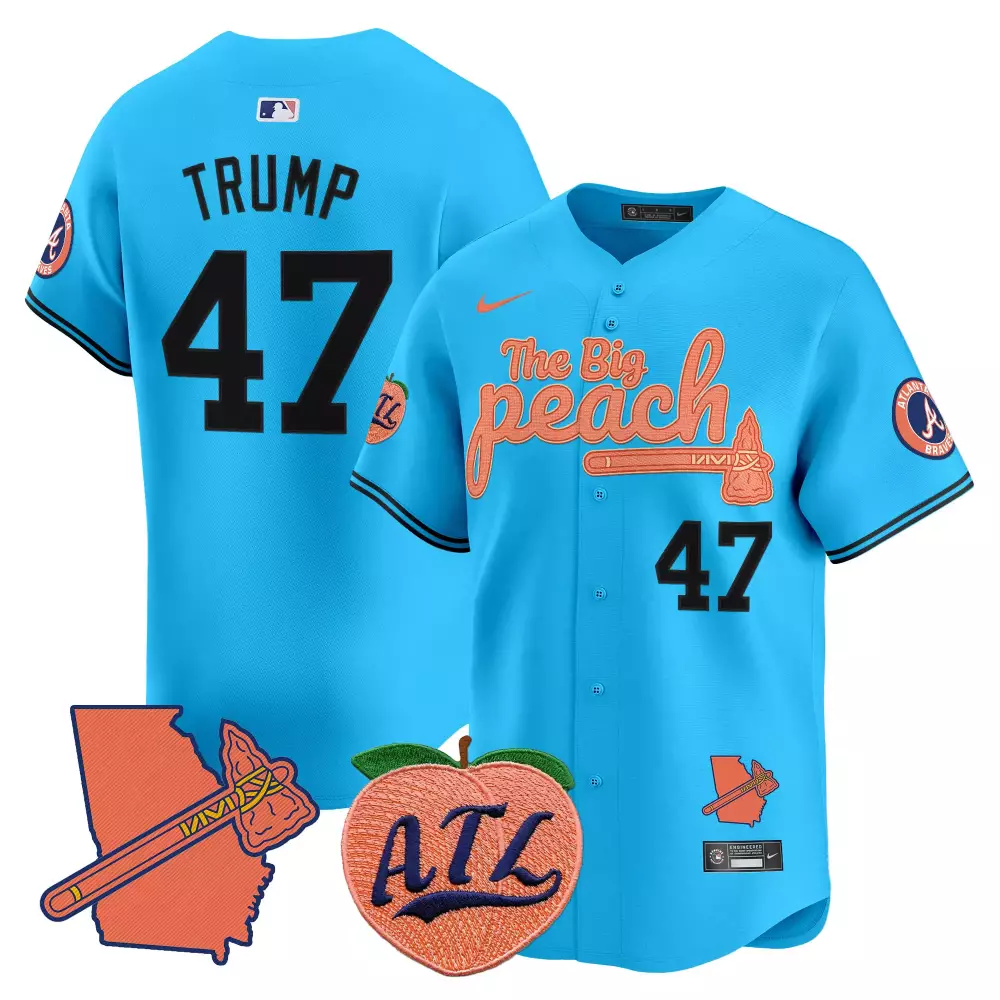 Trump 47 Atlanta Braves 2023 Stitched Jersey | The Big Peach Black Gold | Limited Edition Fan Gear | For Men, Women & Youth