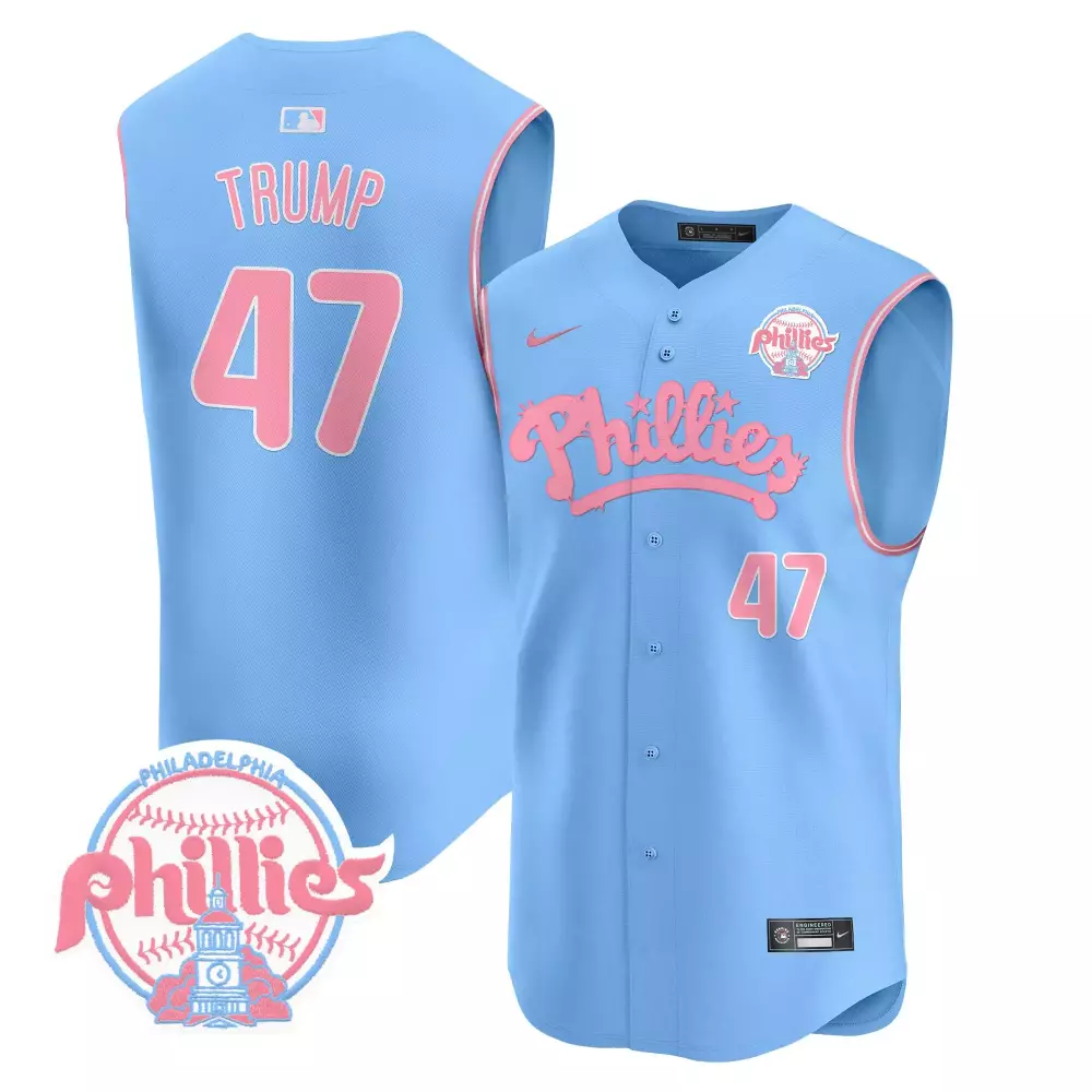 Trump 47 Philadelphia Phillies 2023 Vapor Jersey | Light Blue Edition | All Stitched Style for Men | Fan Gear for Game Day | For Men, Women & Youth