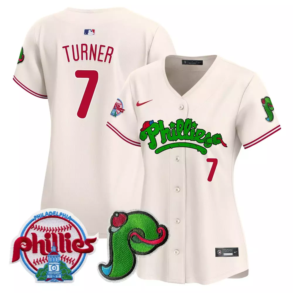 Turner 7 Philadelphia Phillies 2023 Women's Stitched Vapor Jersey | Stylish Fan Gear | For Women, Men & Youth