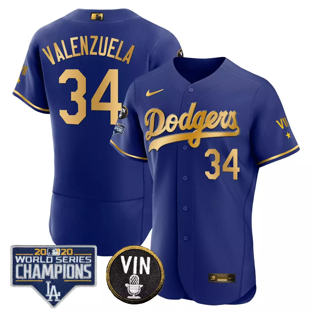 valenzuela 34 los angeles dodgers 2020 men s all stitched vapor jersey blue vin patch 1