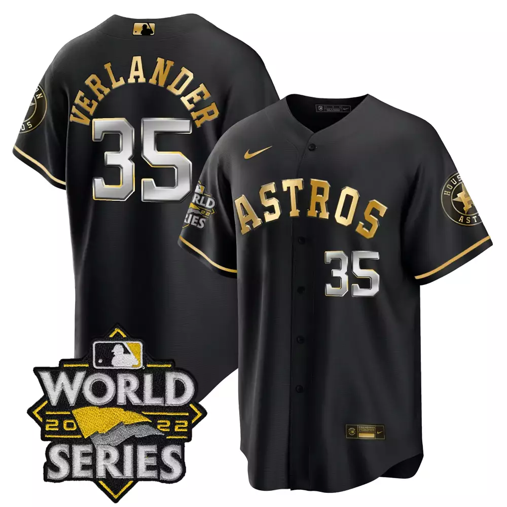 Verlander Houston Astros 2022 Men’s All Stitched Vapor Jersey | World Series Champions Black Edition | Fan Gear for Game Day | For Men, Women & You