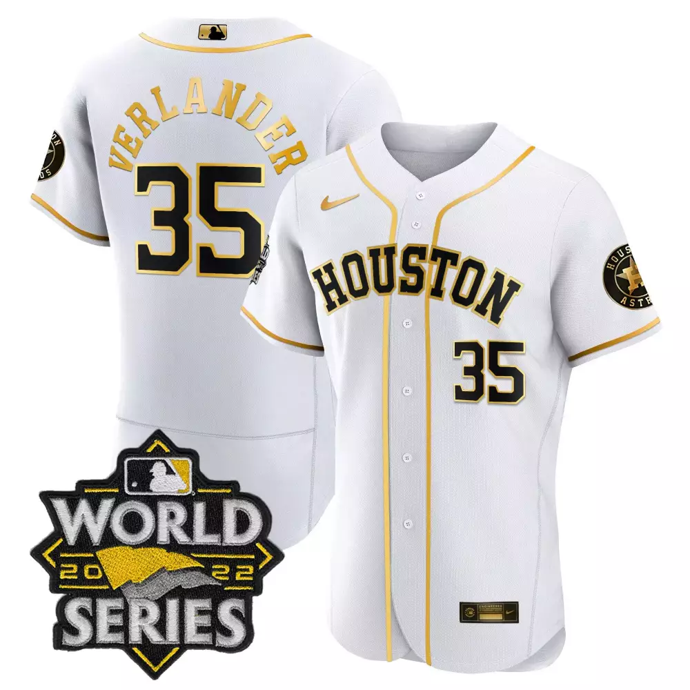 Verlander Astros 2022 Stitched Vapor Jersey | World Series Edition White | Limited Edition Fan Gear | For Men, Women & Youth
