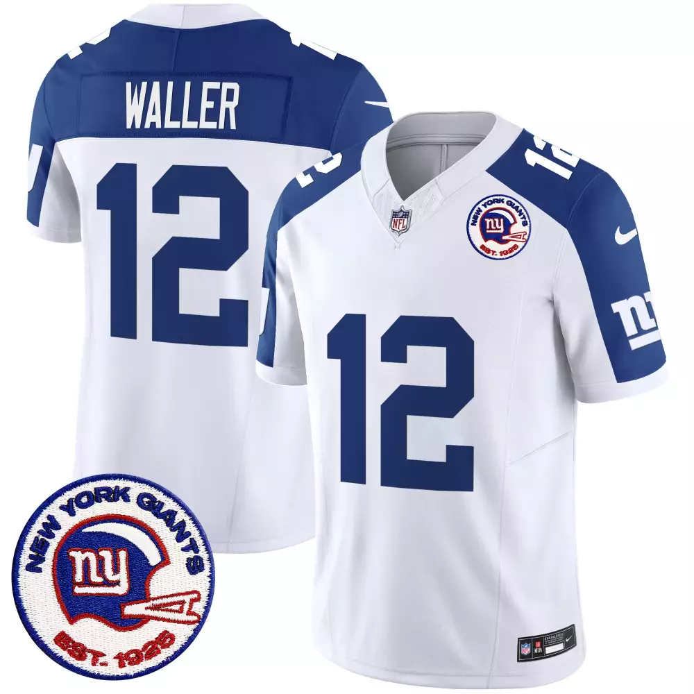 Tyrod Taylor Royal Men's New York Giants Logo Patch Limited Jersey | Stitched | Fan Gear | For Men