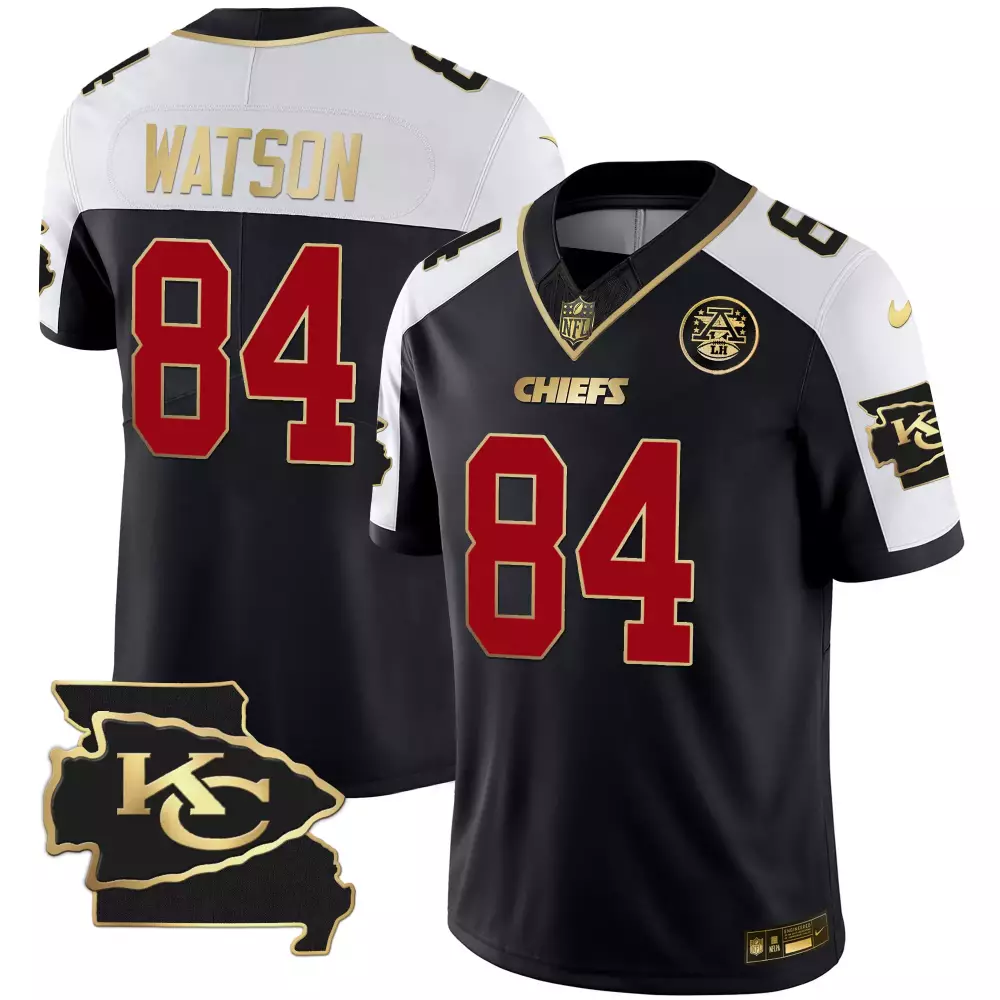 watson 84 chiefs 2023 men s all stitched vapor jersey black kc patch