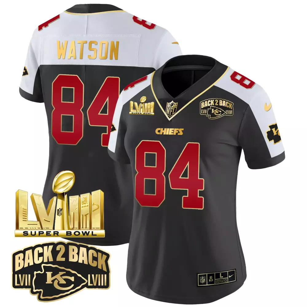 watson 84 chiefs 2023 women s super bowl all stitched vapor jersey red