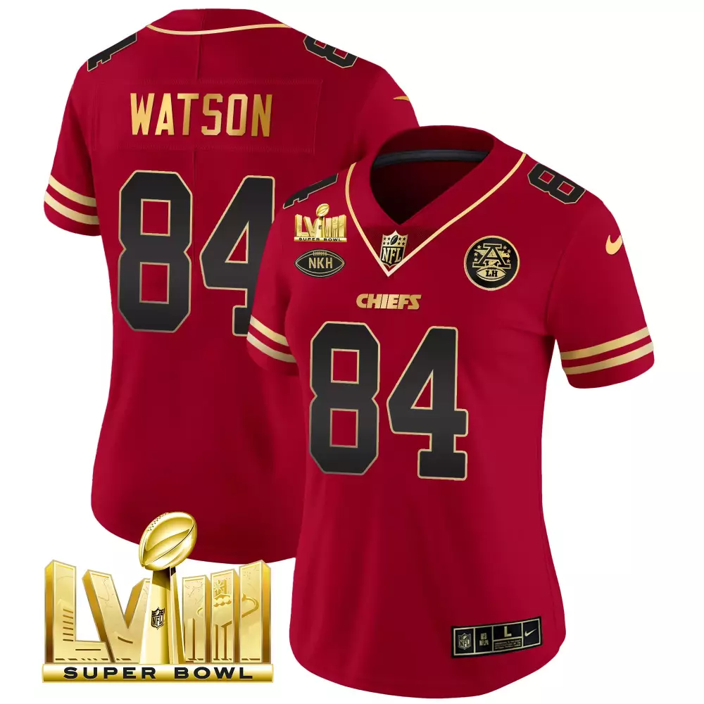 watson 84 chiefs 2023 women s super bowl all stitched vapor jersey red
