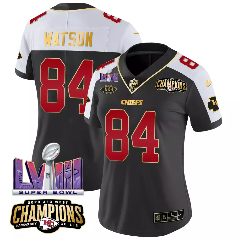Watson 84 Kansas City Chiefs 2023 Male All Stitched Vapor Jersey | Back 2 Back Edition | For Men, Women & Youth