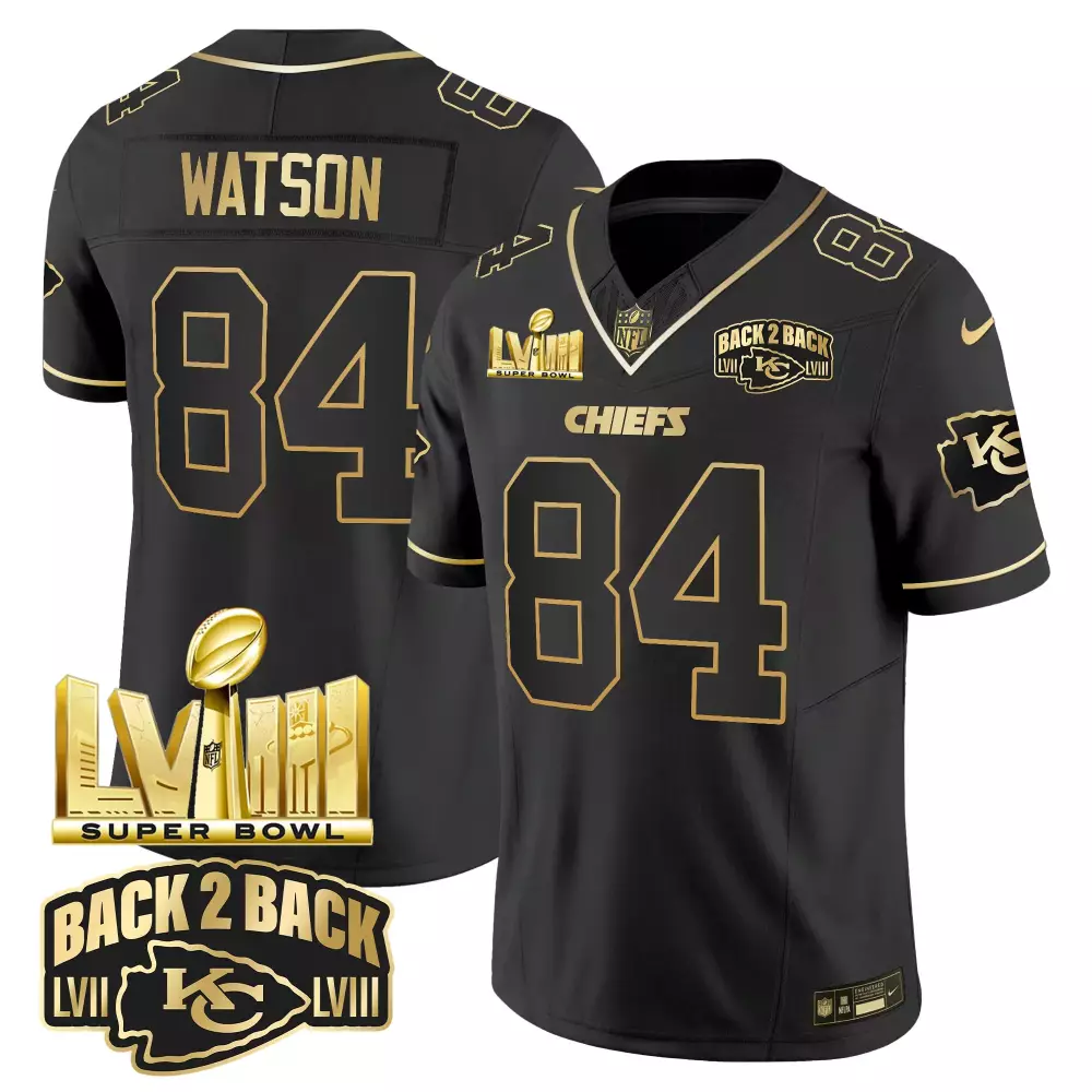 Watson 84 Kansas City Chiefs 2023 Men's All Stitched Vapor Jersey | White Back 2 Back Edition | For Men, Women & Youth