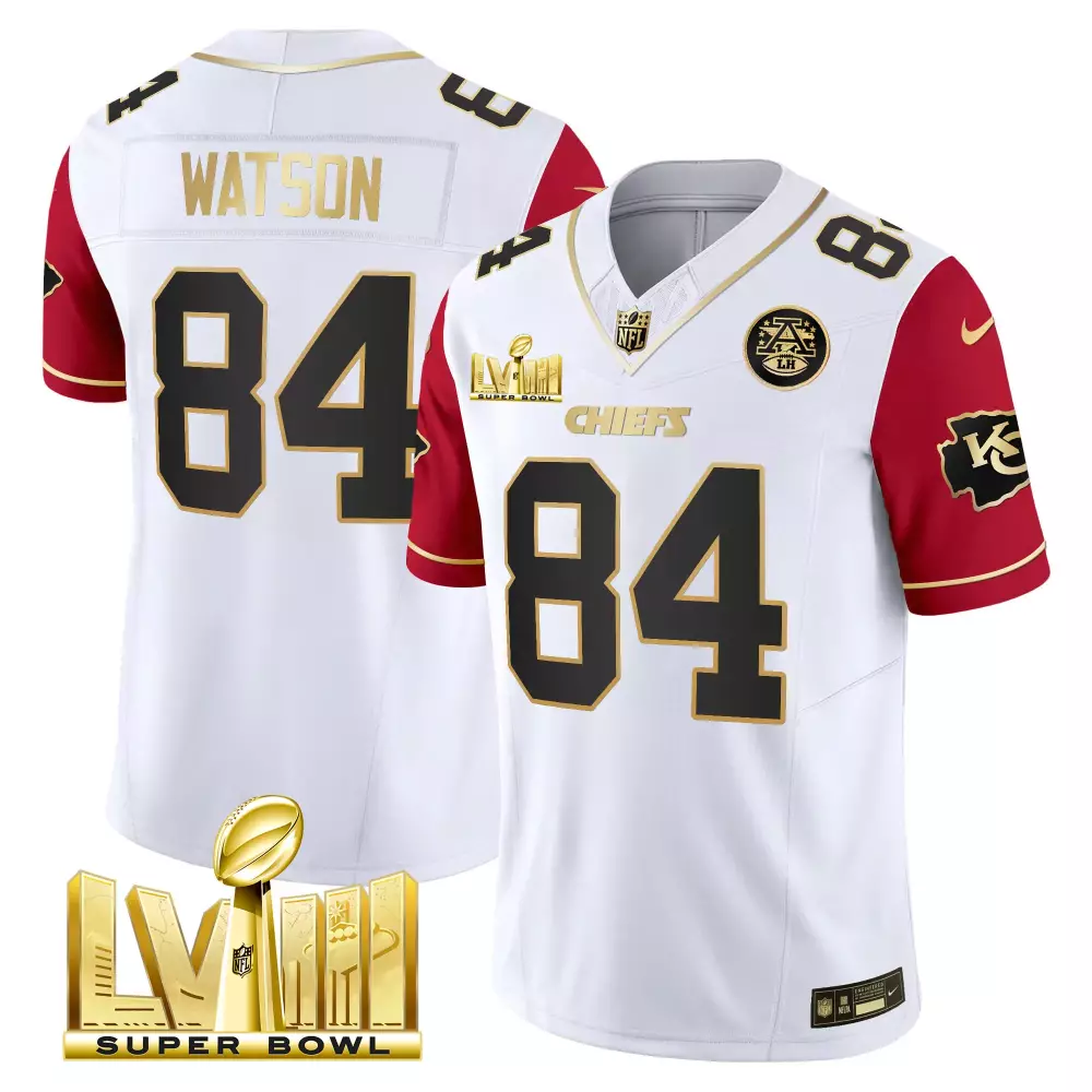 Watson 84 Kansas City Chiefs 2023 Stitched Vapor Jersey | Super Bowl LVIII Edition | For Men, Women & Youth