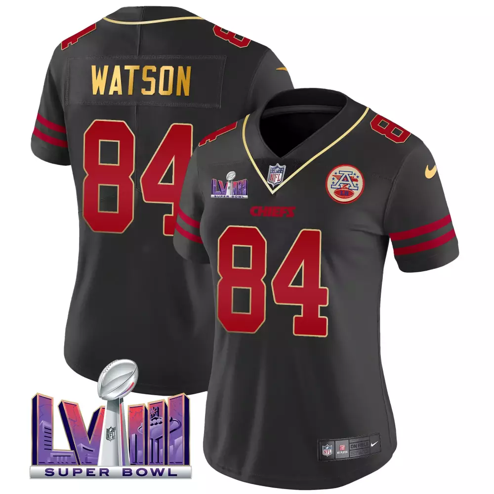 watson 84 kansas city chiefs 2023 women s all stitched vapor jersey super bowl edition 1