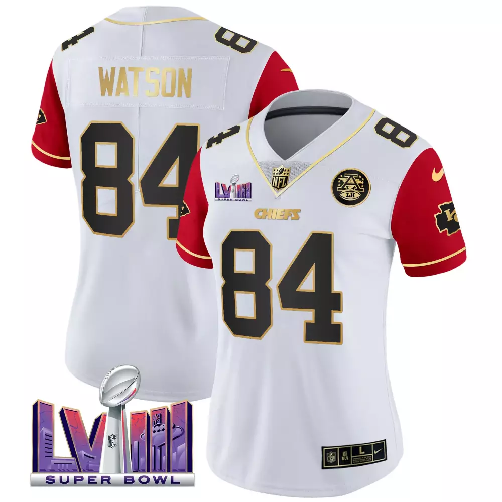 watson 84 kansas city chiefs 2023 women s all stitched vapor jersey super bowl edition 1
