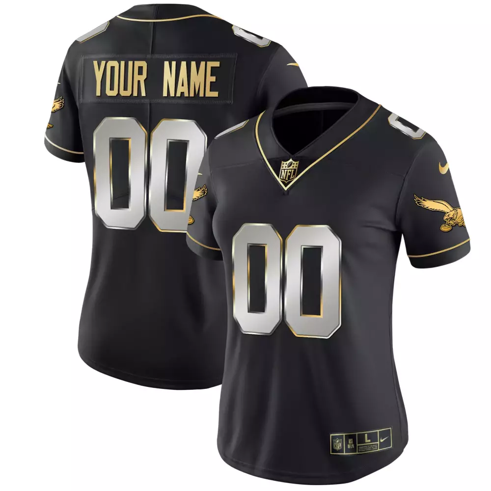 Women’s Philadelphia Eagles 00 Custom Black All Stitched Vapor Jersey 2023 | Fan Gear for Women & You