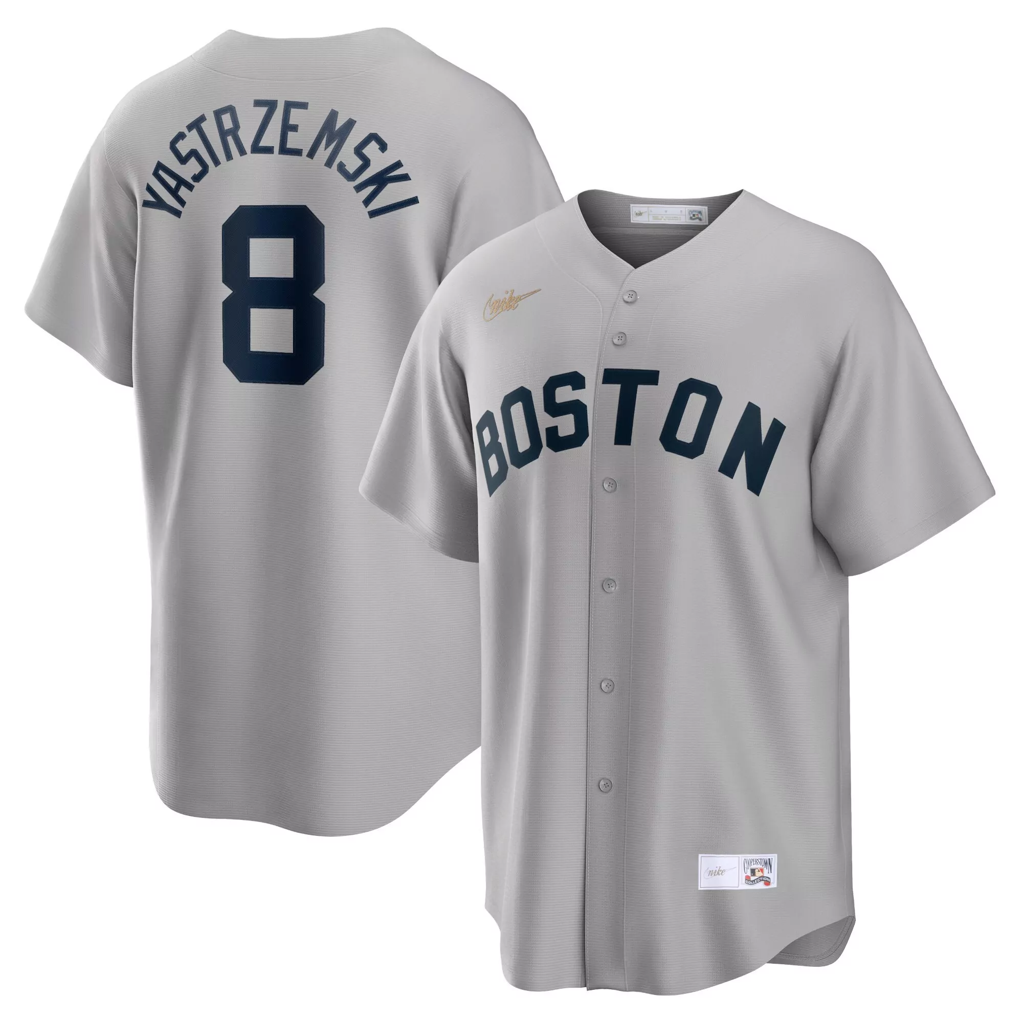 yastrzemski 8 boston 2023 men s all stitched vapor jersey gray