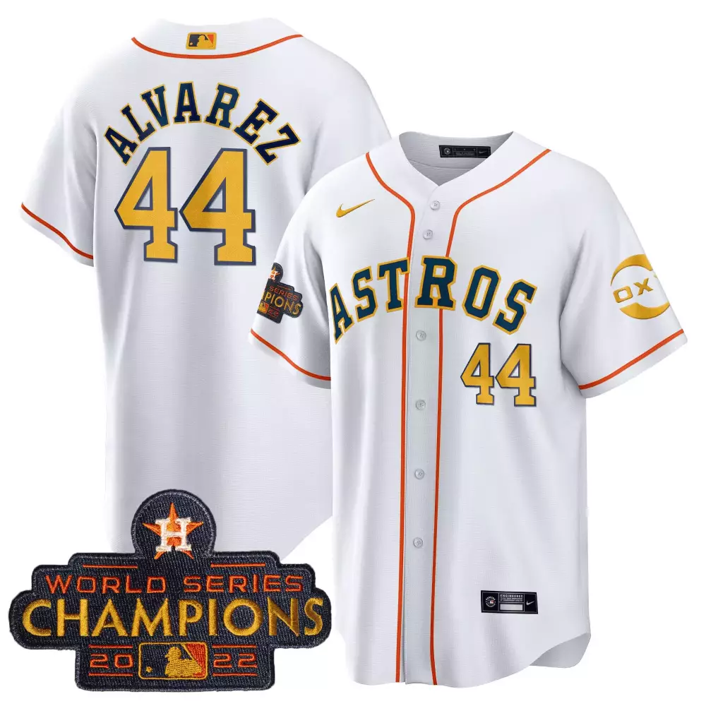 Yordan Alvarez 44 Houston Astros 2022 White Stitched Vapor Jersey | World Series Champions | Limited Edition Fan Gear | For Men, Women & Youth
